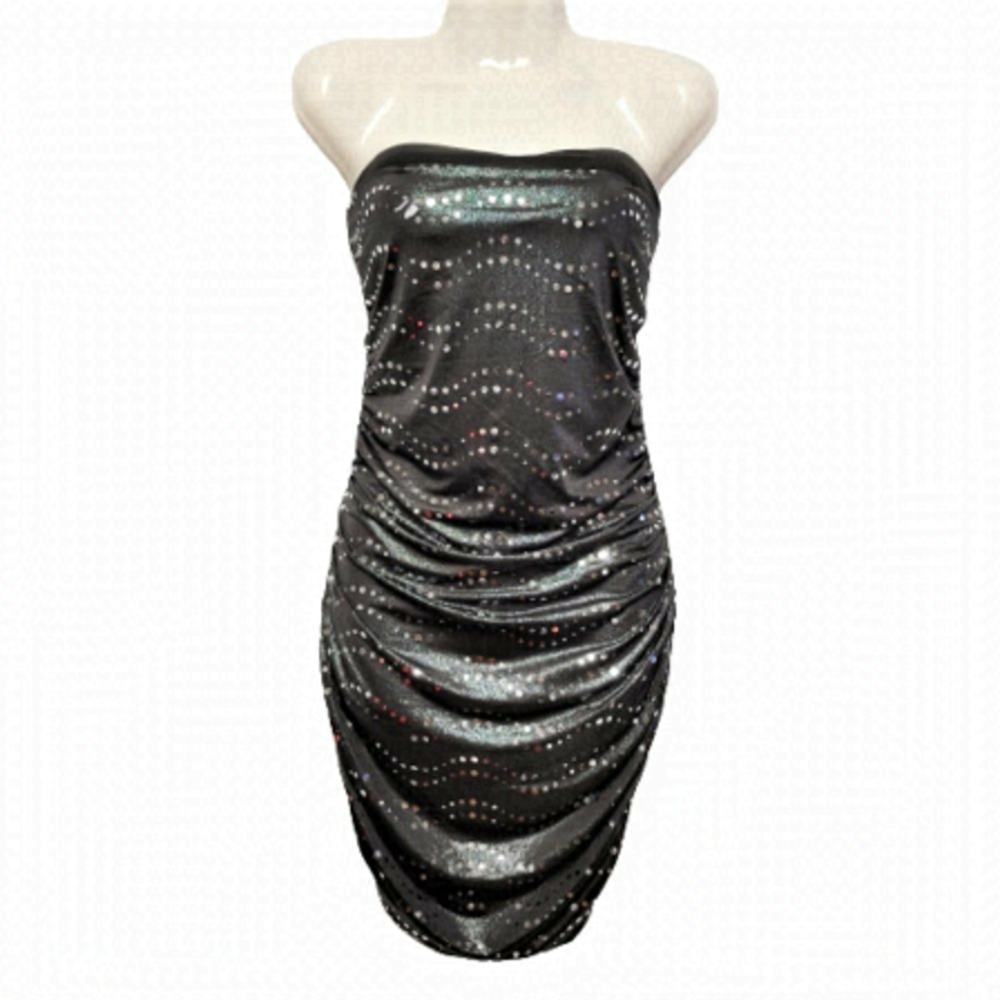 Mini Strapless Dress, Sequin Mini Dress, Party Dress - Size L